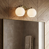 Enid 2 Light Vanity, Aged Brass for Modern home with Wood Siding