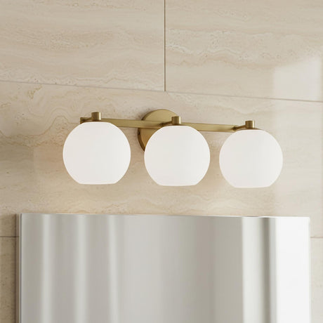 Enid 3 Light Vanity, Aged Brass