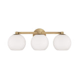 Enid 3 Light Vanity, Aged Brass