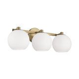 Enid 3 Light Vanity, Aged Brass