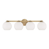 Enid 4 Light Vanity, Aged Brass