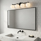 Enid 4 Light Vanity, Matte Black for Modern home with White Tile