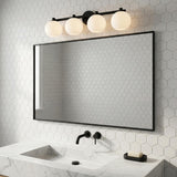 Enid 4 Light Vanity, Matte Black for Modern home with White Tile