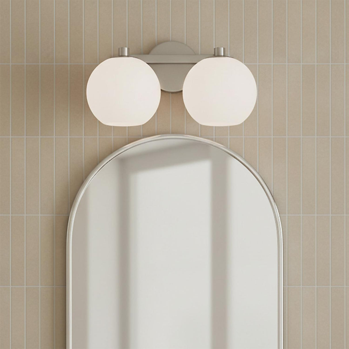 Enid 2 Light Vanity, Brushed Nickel