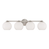 Enid 4 Light Vanity, Brushed Nickel