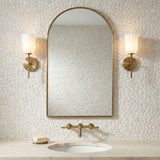 Elira Wall Sconce 14" Aged Brass for Modern home with White Pebble Tile