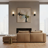 Elira Wall Sconce 14, Matte Black for Modern home with Gray walls