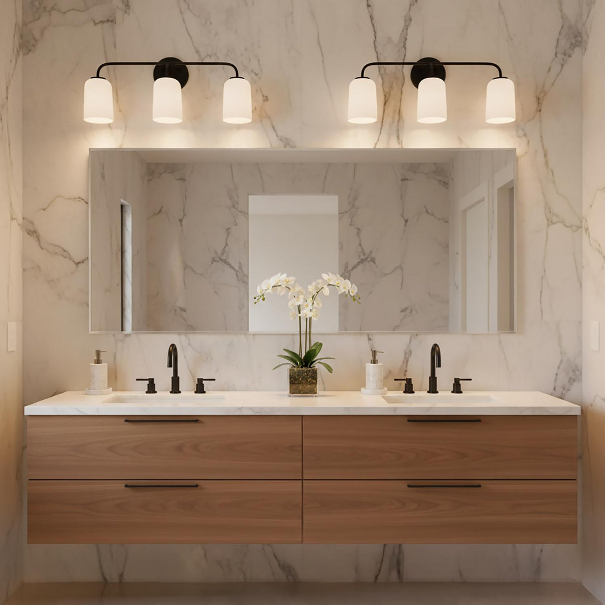 Elira 3 Light Vanity, Matte Black