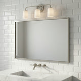 Elira 3 Light Vanity, Brushed Nickel for Modern home with White Subway Tile