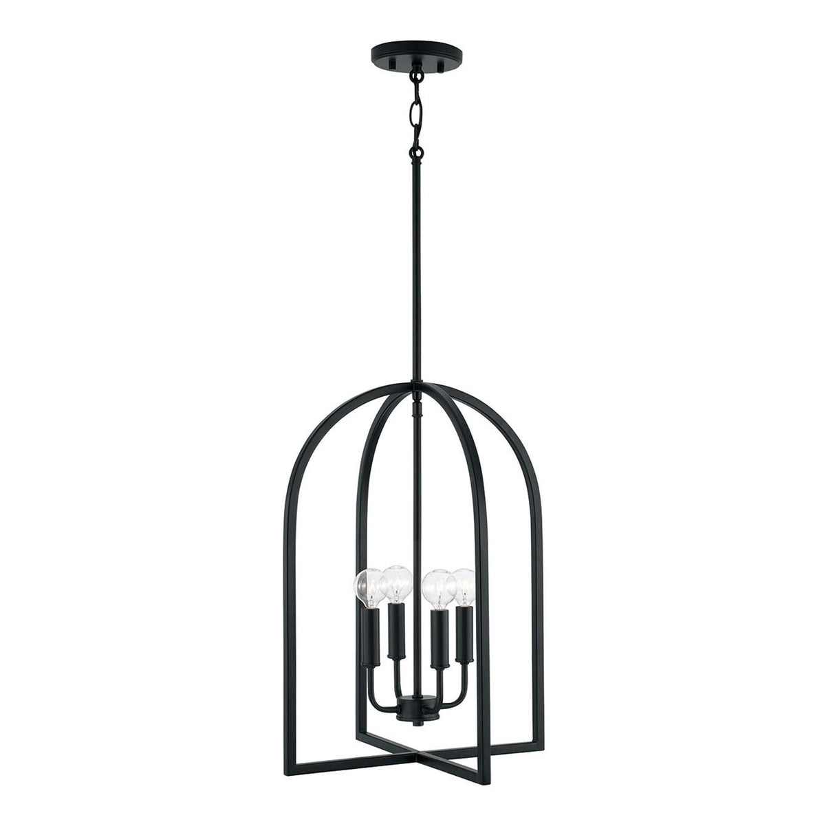 Elira Lantern Pendant 16", Matte Black