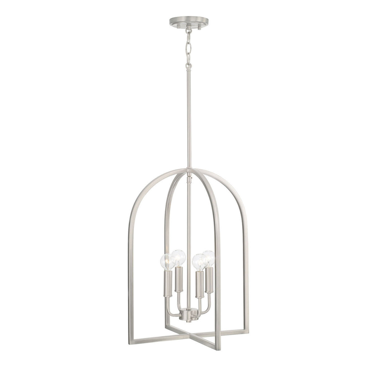 Elira Lantern Pendant 16", Brushed Nickel
