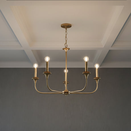 Harper 5 Light Chandelier 31" for Transitional home with Gray Walls