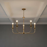 Harper 5 Light Chandelier 31", Aged Brass
