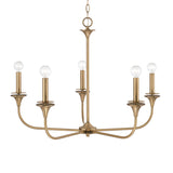 Harper 5 Light Chandelier 31", Aged Brass