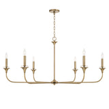 Harper 6 Light Chandelier 49", Aged Brass