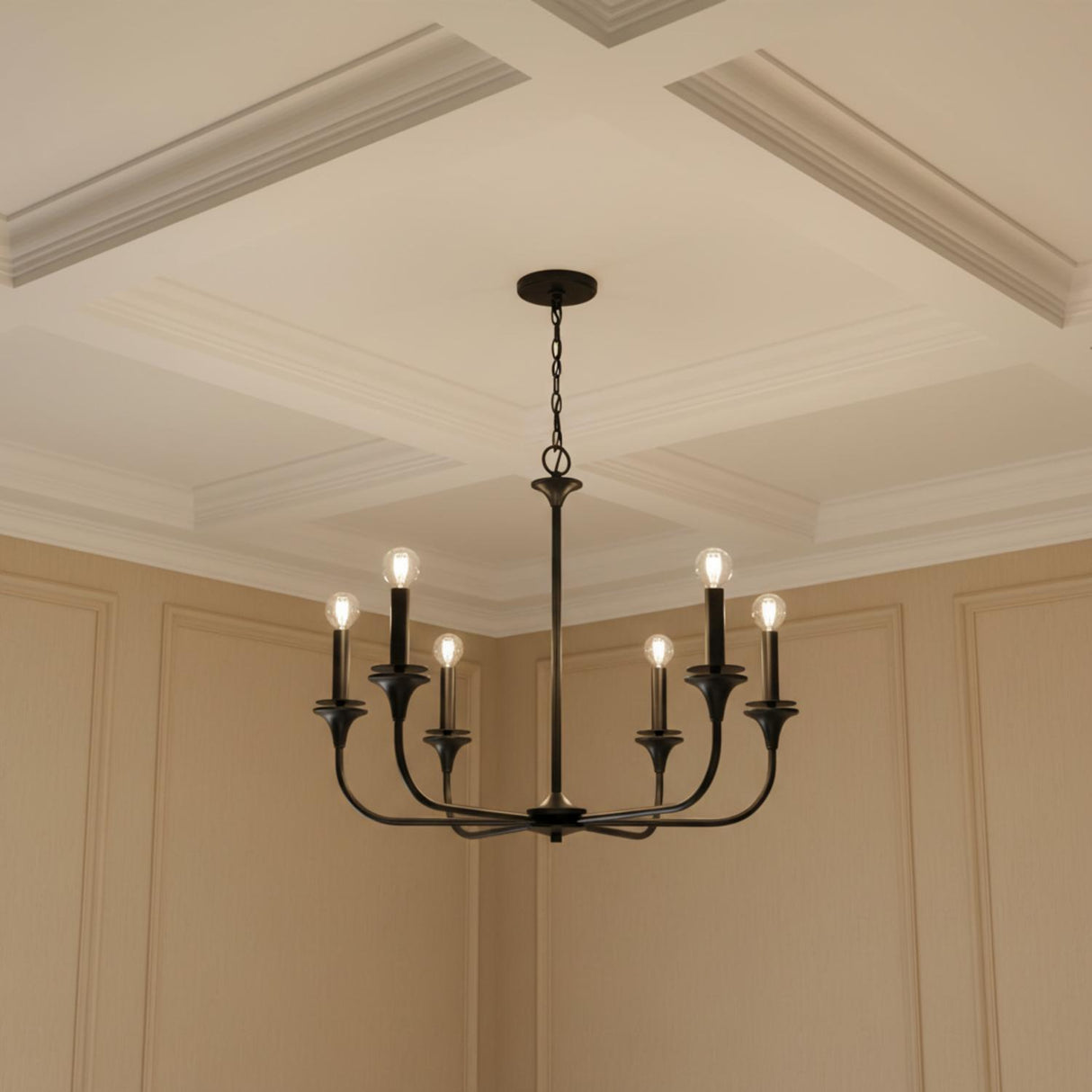 Harper 5 Light Chandelier 31" for Transitional home with Beige Walls