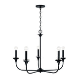 Harper 5 Light Chandelier 31", Matte Black