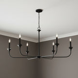 Harper 6 Light Chandelier 49" for Transitional home with Dark Gray walls