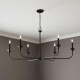 Harper 6 Light Chandelier 49", Matte Black