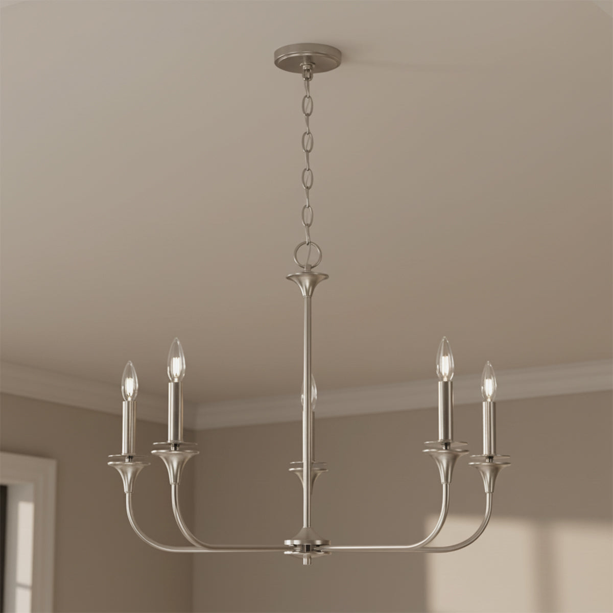 Harper 5 Light Chandelier 31" for Transitional home with Beige walls