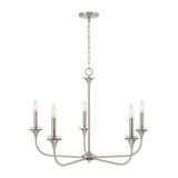 Harper 5 Light Chandelier 31", Brushed Nickel