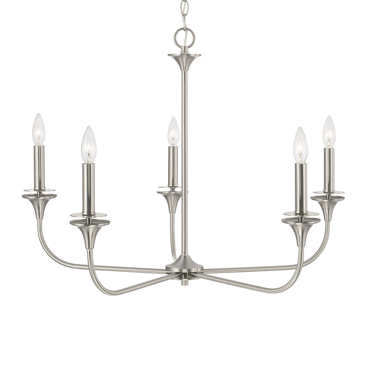 Harper 5 Light Chandelier 31", Brushed Nickel