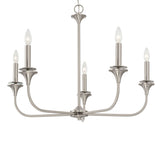 Harper 5 Light Chandelier 31", Brushed Nickel