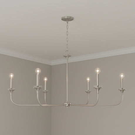 Harper 6 Light Chandelier 49" for Transitional home with Gray walls