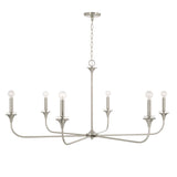 Harper 6 Light Chandelier 49", Brushed Nickel