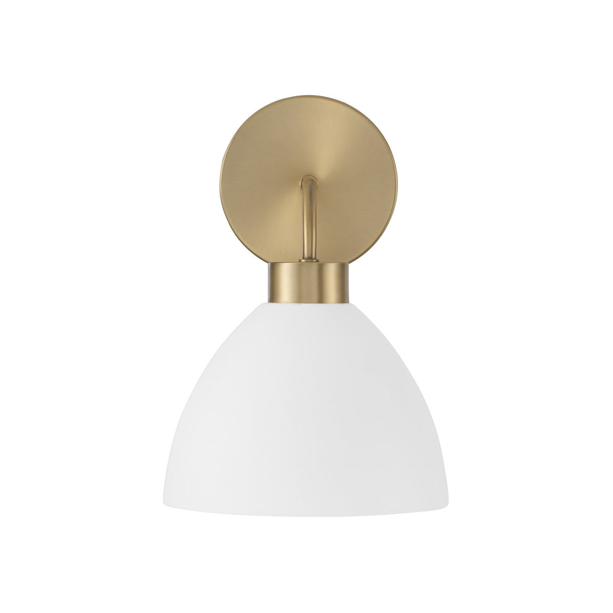 Cleo Wall Sconce, White and Aged Brass