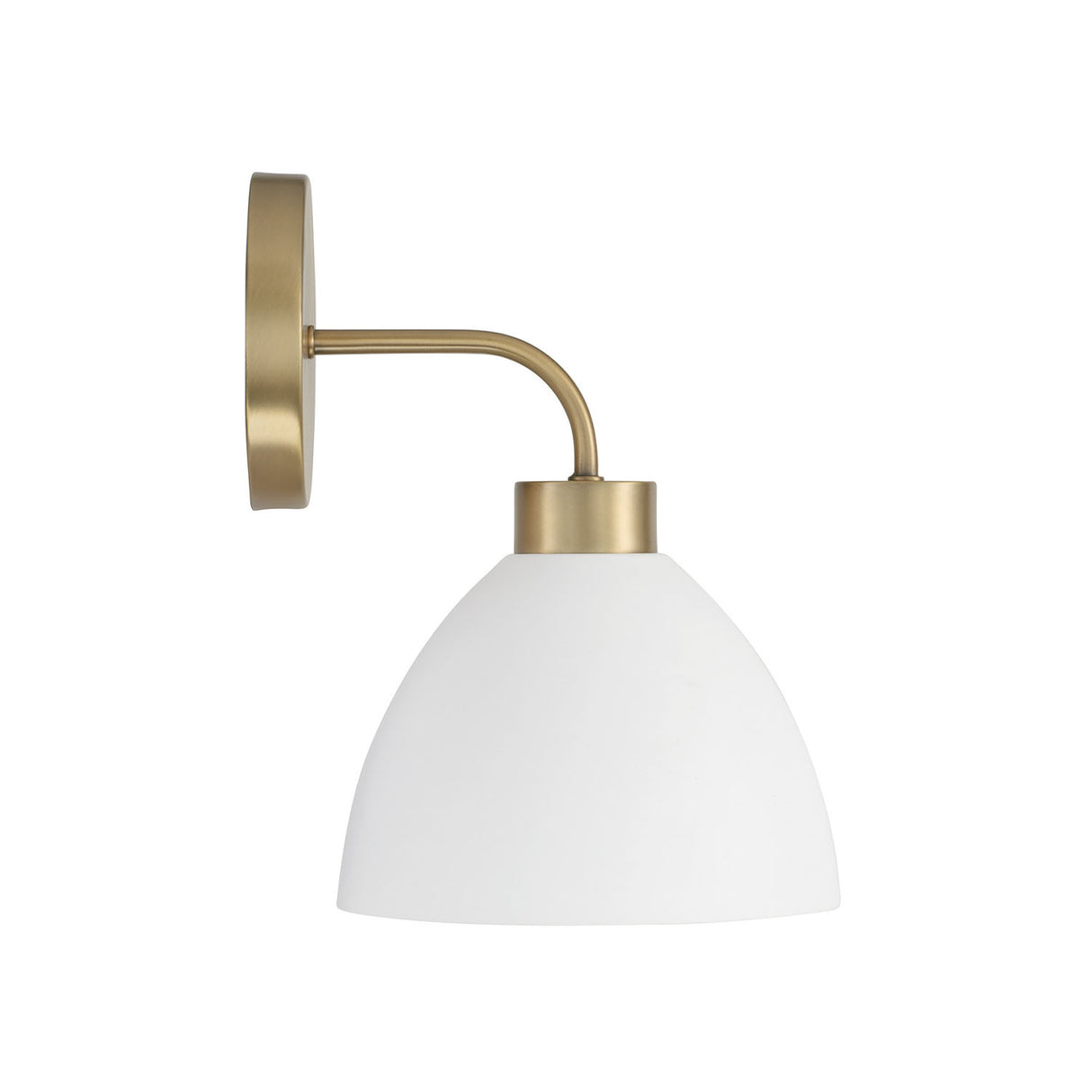 Cleo Wall Sconce, White and Aged Brass