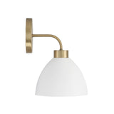 Cleo Wall Sconce, White and Aged Brass