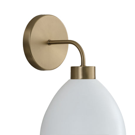 Cleo Wall Sconce, White and Aged Brass