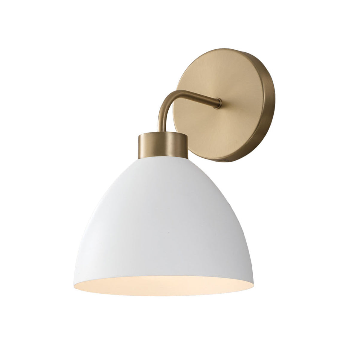 Cleo Wall Sconce, White and Aged Brass