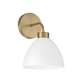 Cleo Wall Sconce, White and Aged Brass