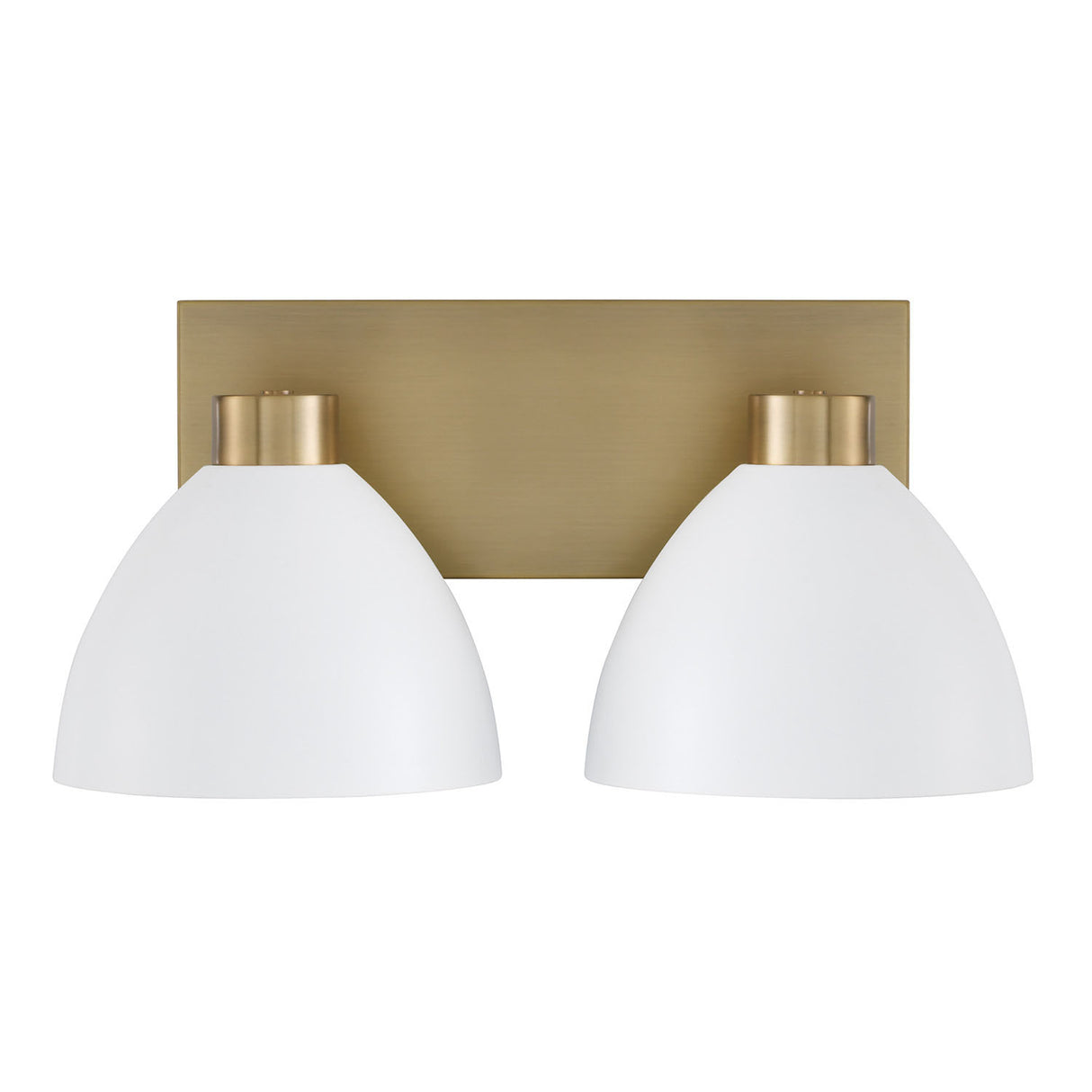 Cleo 2 Light Vanity, white and Aged Brass