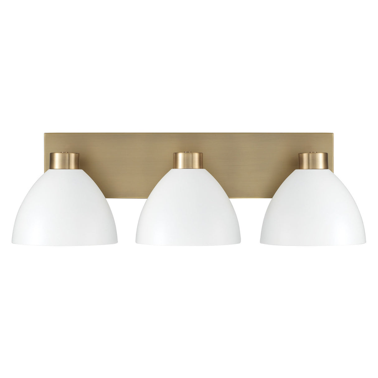 Cleo 3 Light Vanity, White and Aged Brass