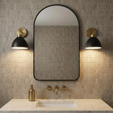 Cleo Wall Sconce, Matte Black and Aged Brass