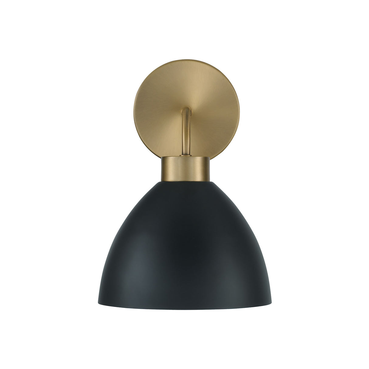 Cleo Wall Sconce, Matte Black and Aged Brass