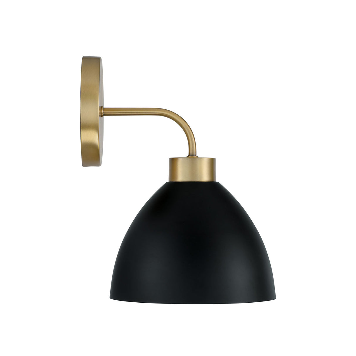 Cleo Wall Sconce, Matte Black and Aged Brass
