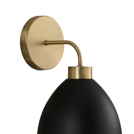 Cleo Wall Sconce, Matte Black and Aged Brass