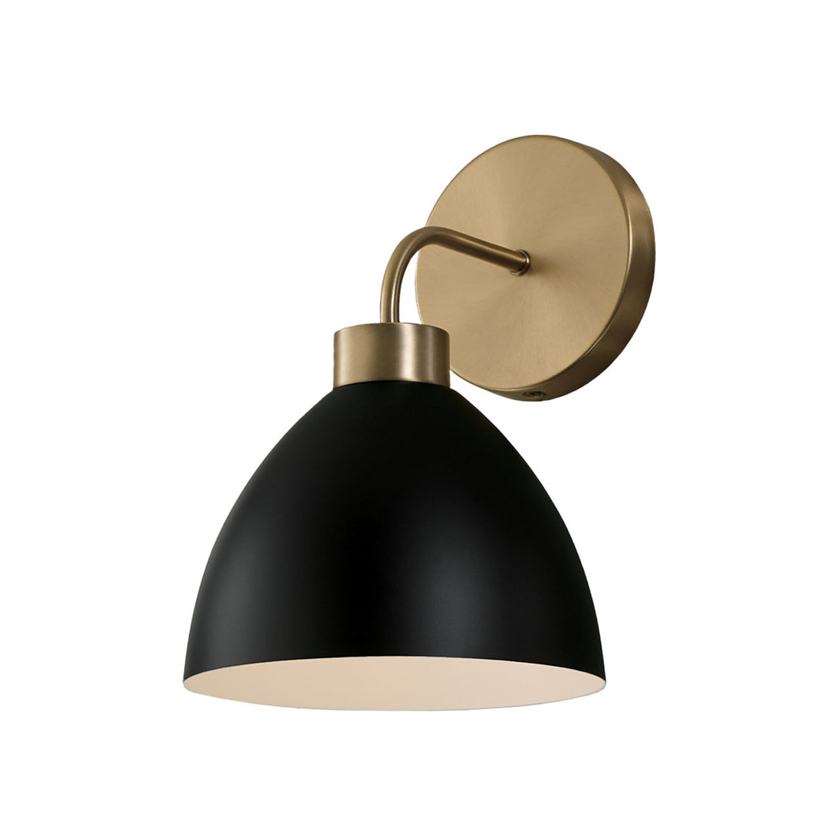 Cleo Wall Sconce, Matte Black and Aged Brass
