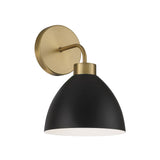 Cleo Wall Sconce, Matte Black and Aged Brass