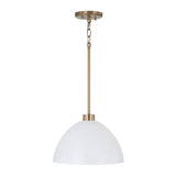 Cleo Pendant 13", White and Aged Brass