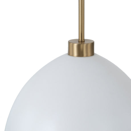 Cleo Pendant 13", White and Aged Brass