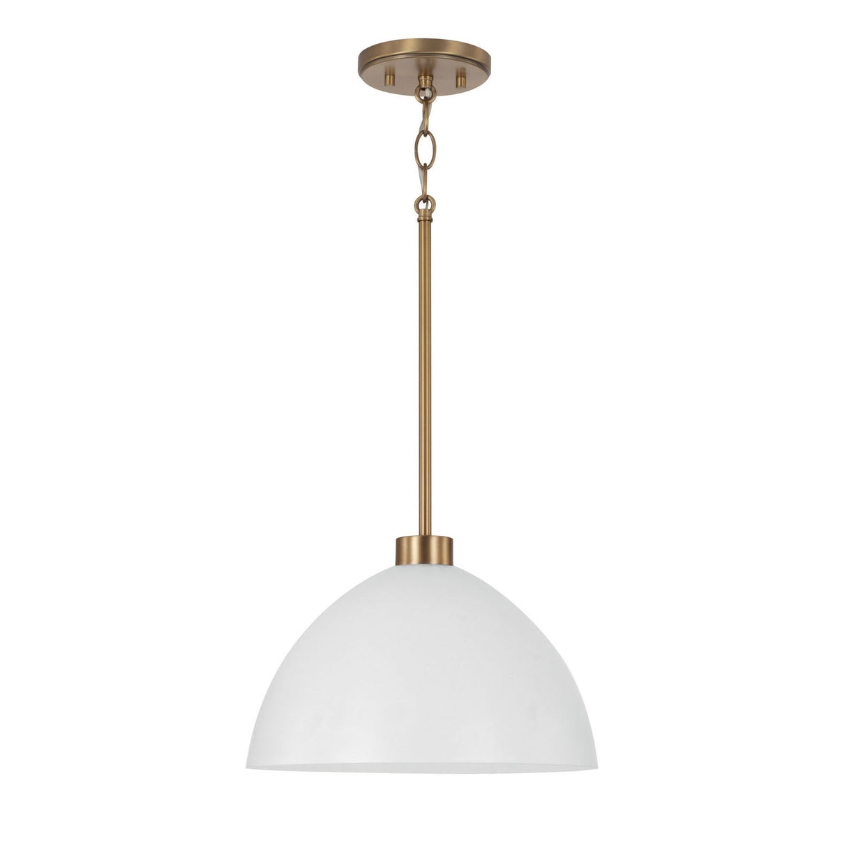 Cleo Pendant 13", White and Aged Brass