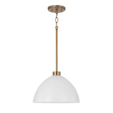 Cleo Pendant 13", White and Aged Brass