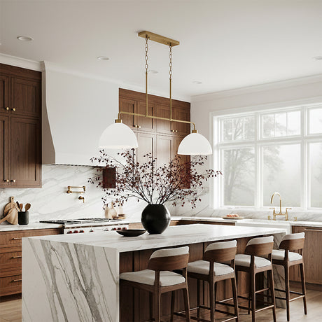 Cleo 2 Light Linear Pendant 44" for Modern Farmhouse home with White Siding