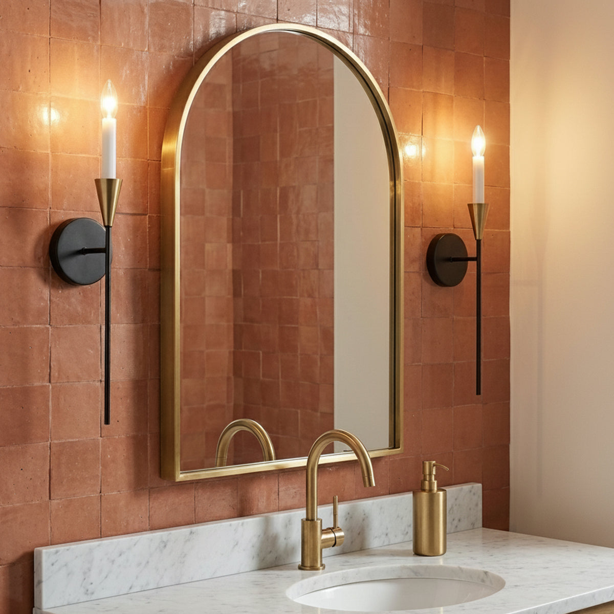 Astra Wall Sconce 22 for Modern home with Terracotta Tile