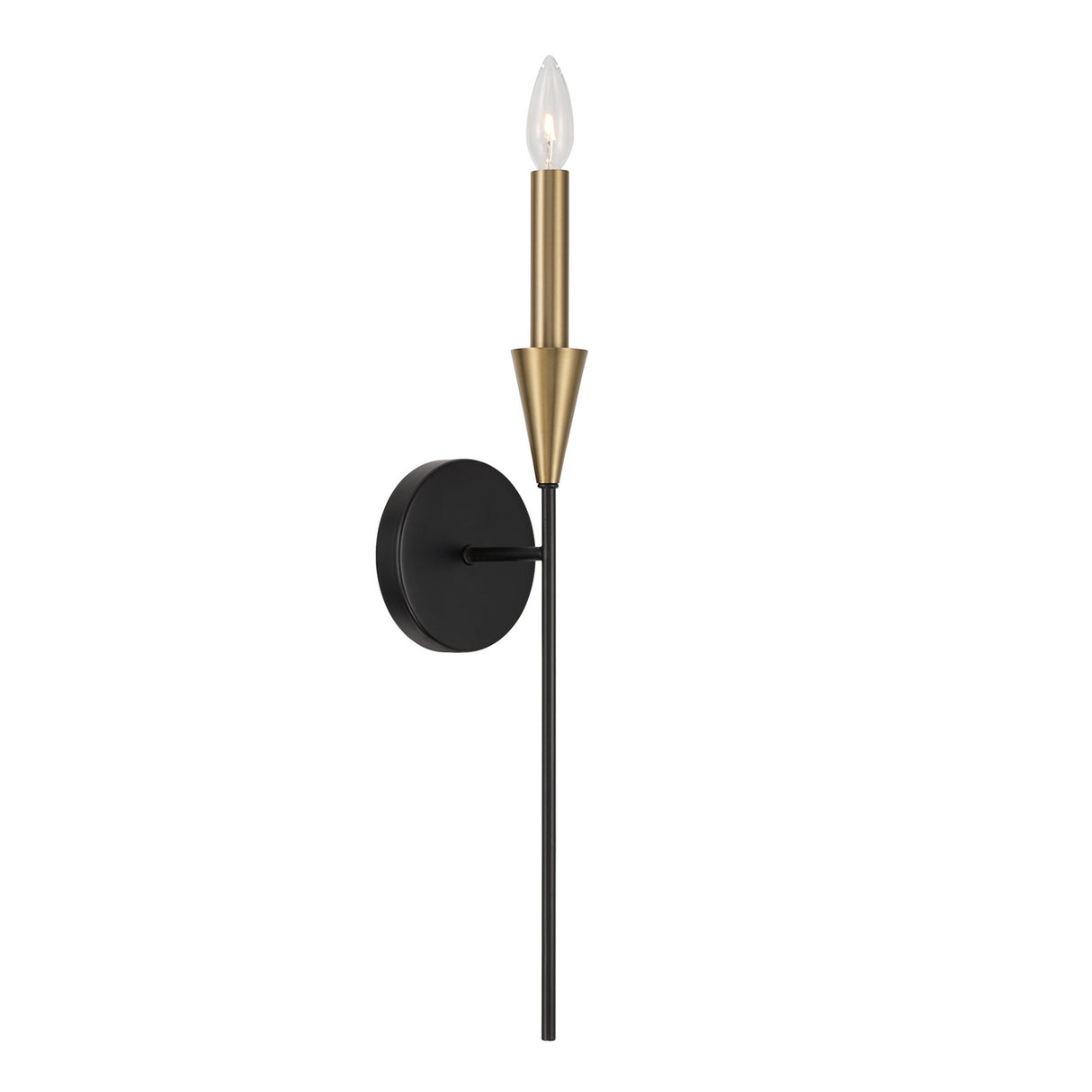 Astra Wall Sconce 22", Aged Brass and Black